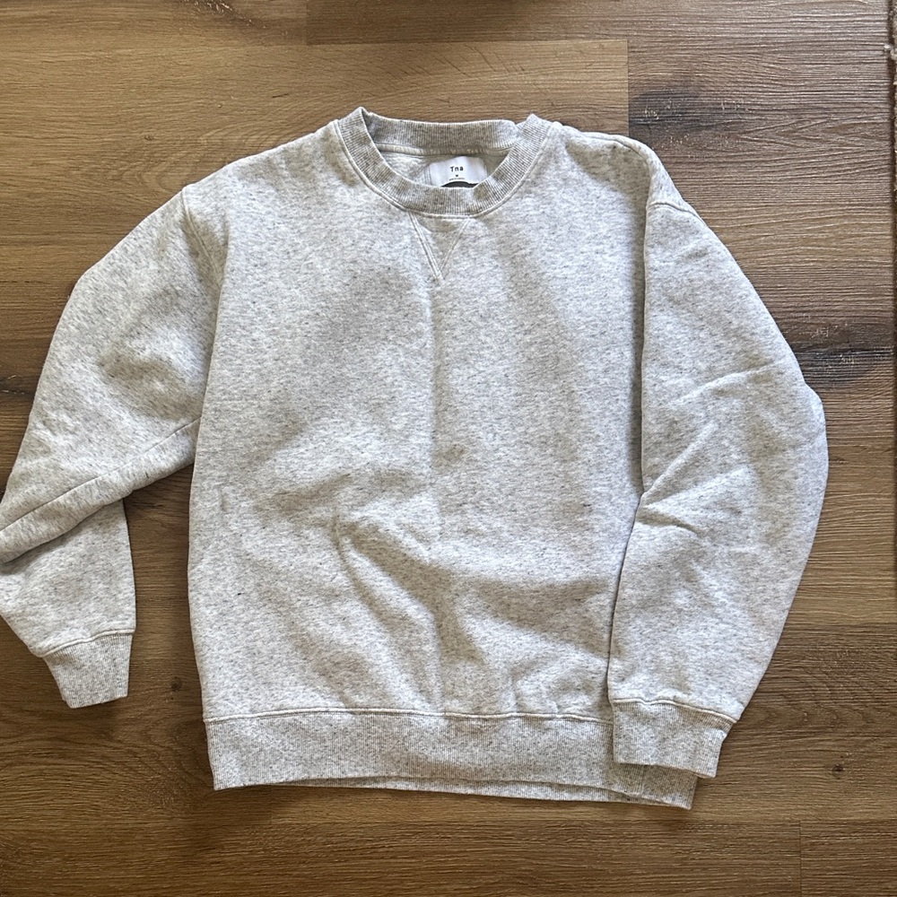 Aritzia Light Gray Crewneck Sweater